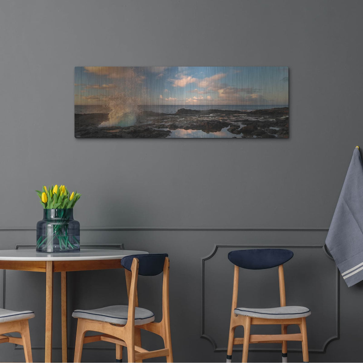'Crashing' by Dennis Frates – Metal Wall Art, 48x16 room view