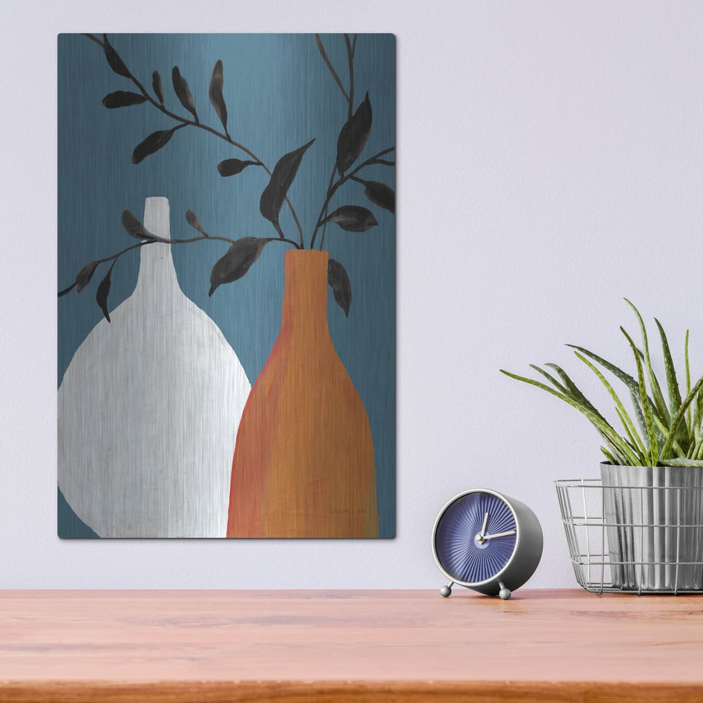 'Slender Stems 2 Jewel Toned' by Danhui Nai – Metal Wall Art, 12x16 room view