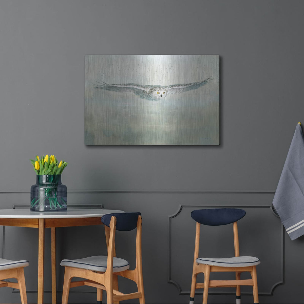 'Soaring Neutral' by Danhui Nai – Metal Wall Art, 36x24 room view