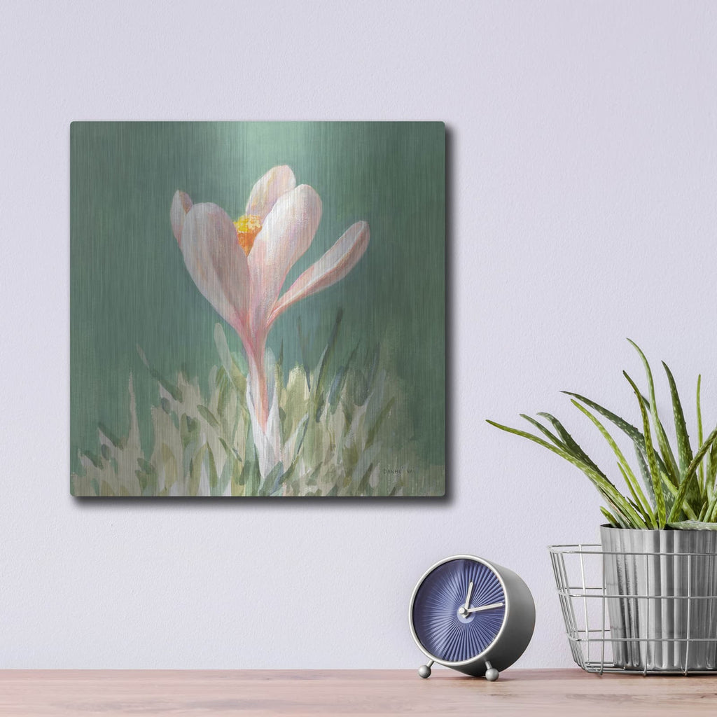 'Soft Crocus' by Danhui Nai – Metal Wall Art, 12x12 room view