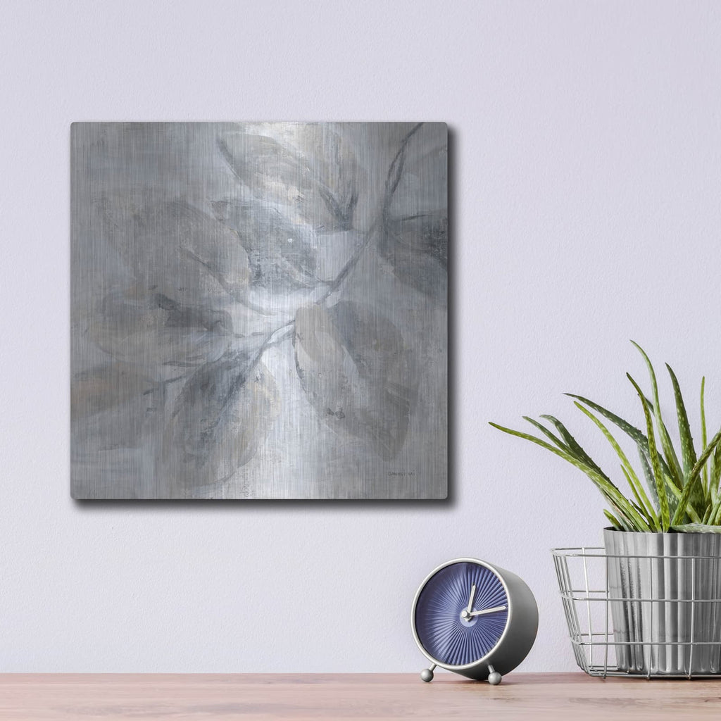 'Soft Leaves 2' by Danhui Nai – Metal Wall Art, 12x12 room view