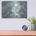 'Spring Blossoms 2 Slate Blue' by Danhui Nai – Metal Wall Art, 16x12 room view