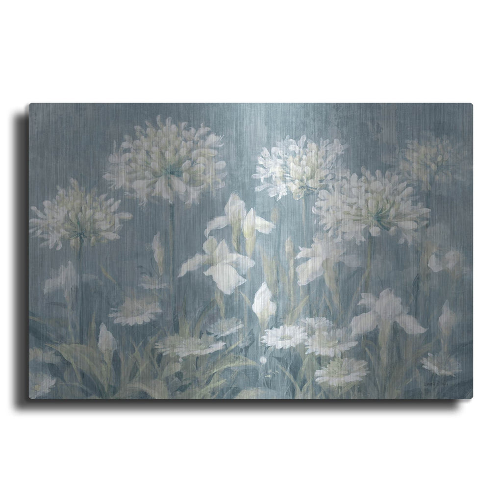 'Spring Blossoms 2 Slate Blue' by Danhui Nai – Metal Wall Art
