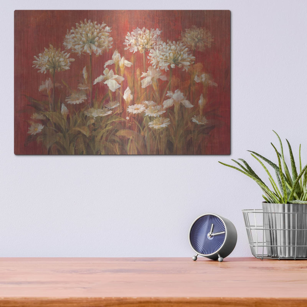 'Spring Blossoms' by Danhui Nai – Metal Wall Art, 16x12 room view
