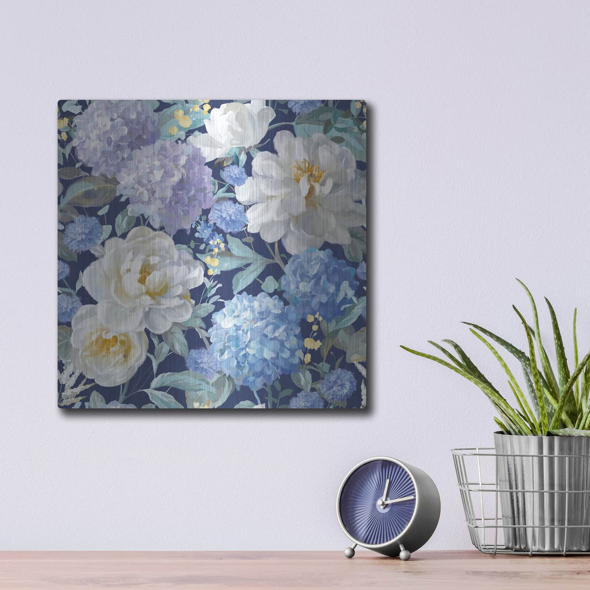'Spring Morning Blooms Pattern Ib' by Danhui Nai – Metal Wall Art, 12x12 room view