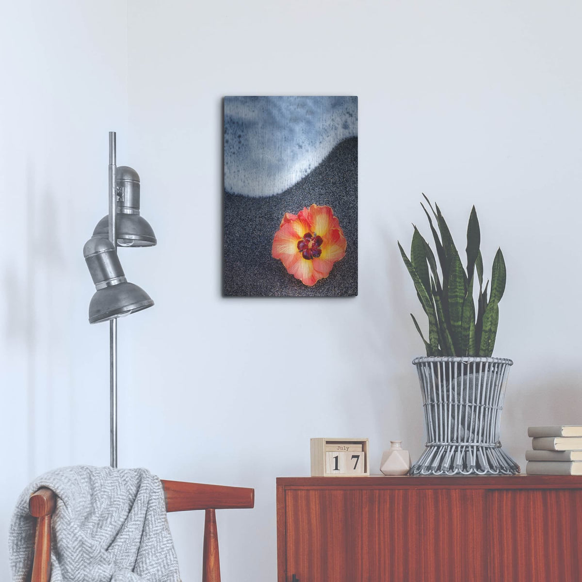 'Beach Floral' by Dennis Frates – Metal Wall Art, 16x24 room view