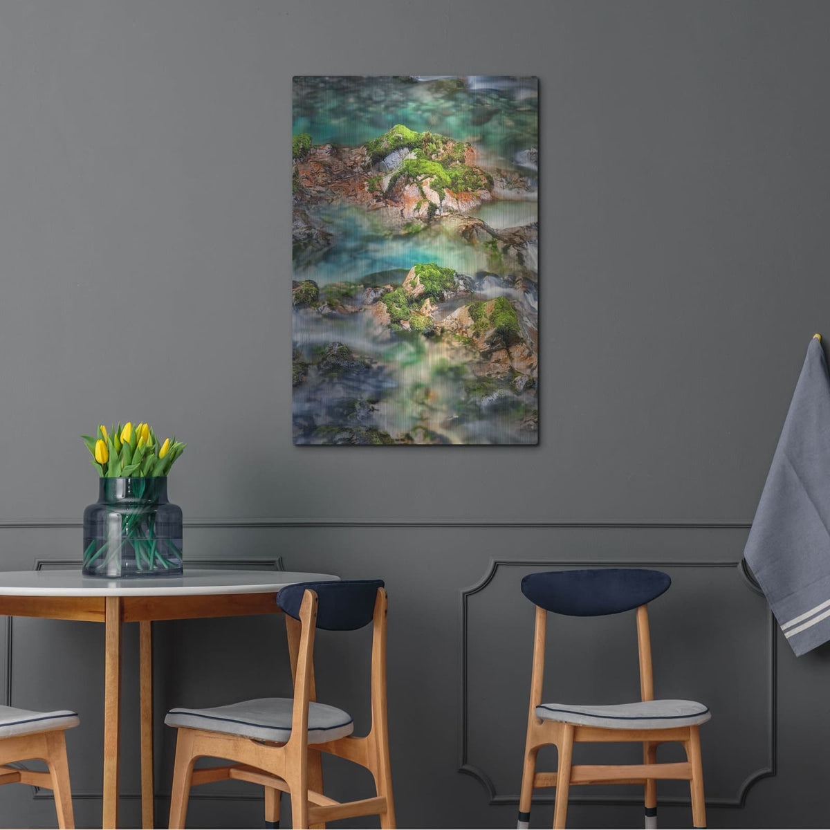 'Mossy Rocks' by Dennis Frates – Metal Wall Art, 24x36 room view
