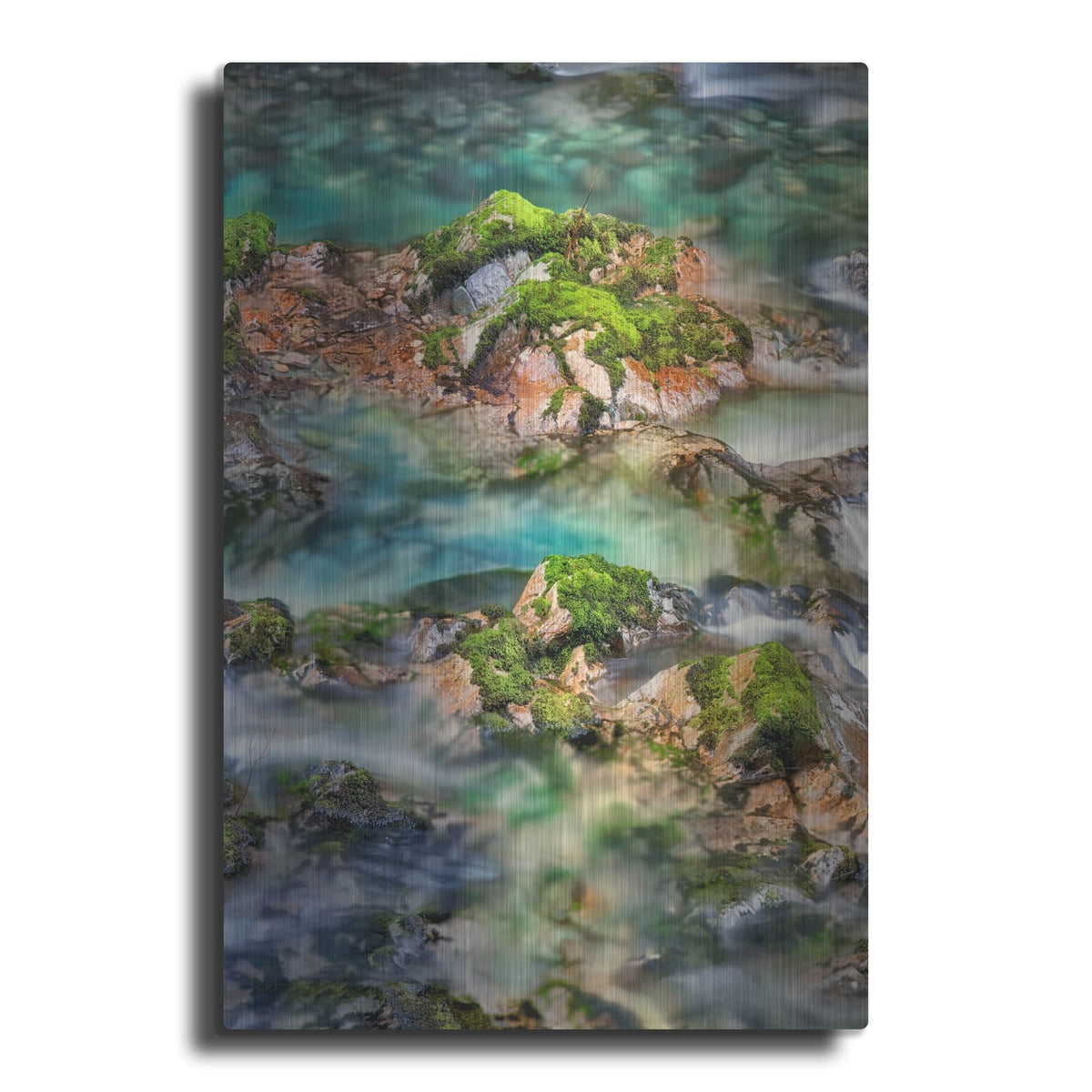 'Mossy Rocks' by Dennis Frates – Metal Wall Art