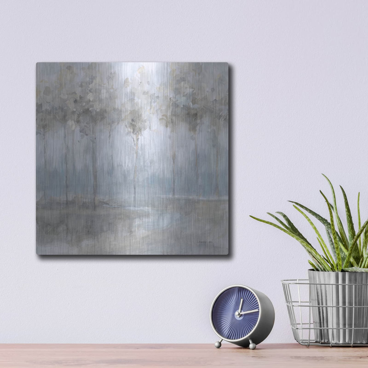 'Subtle Woodland' by Danhui Nai – Metal Wall Art, 12x12 room view
