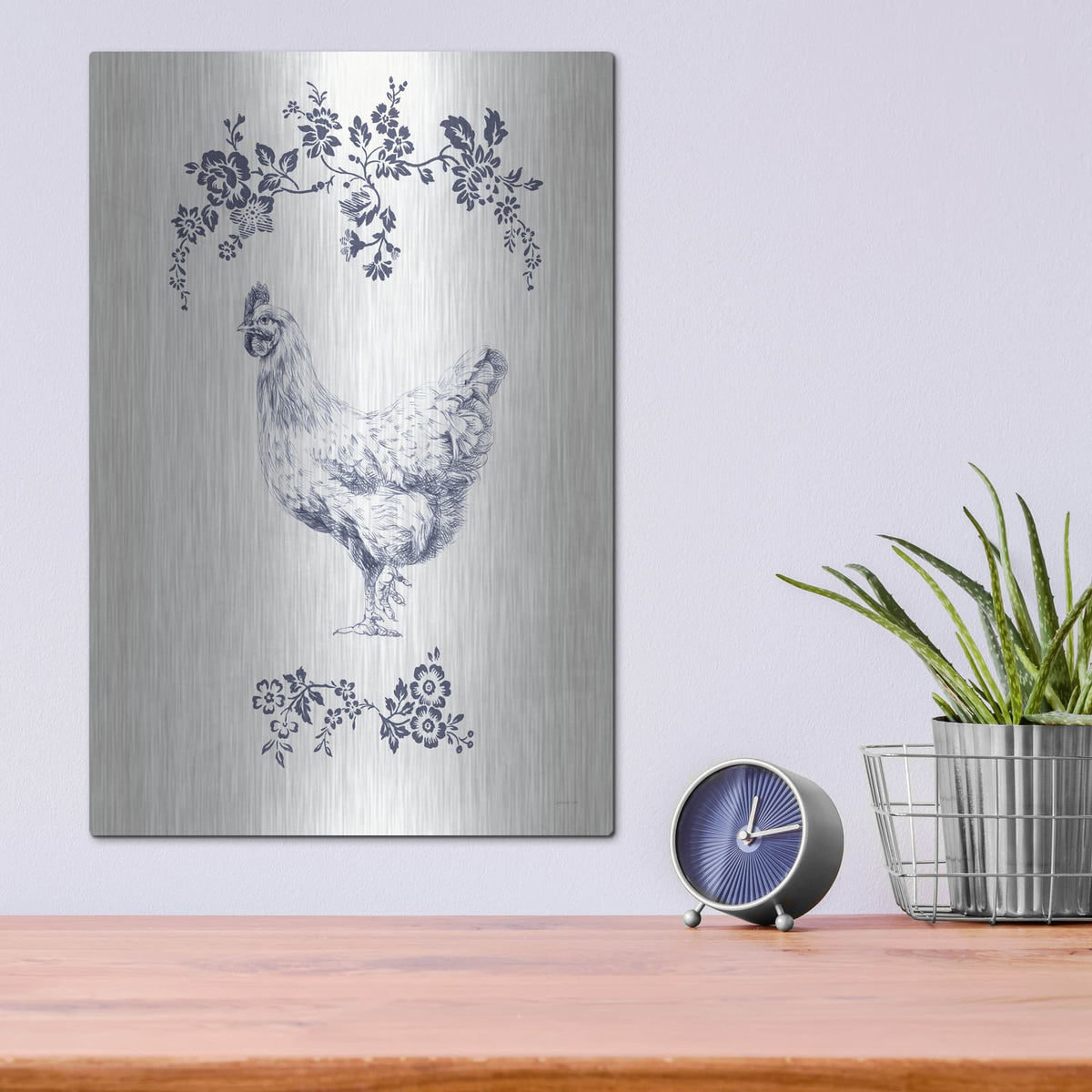 'Summer Chickens 2' by Danhui Nai – Metal Wall Art, 12x16 room view