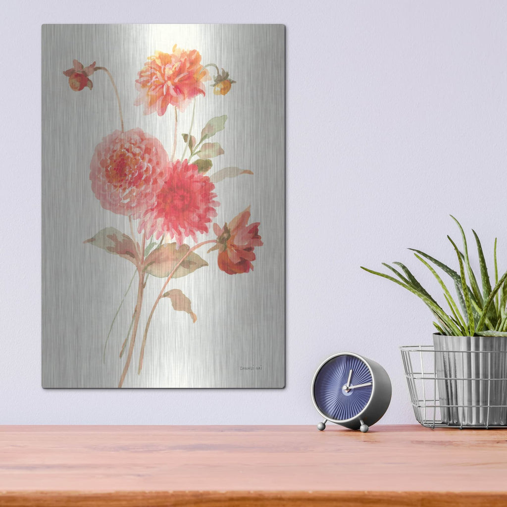 'Summer Dahlias 1' by Danhui Nai – Metal Wall Art, 12x16 room view