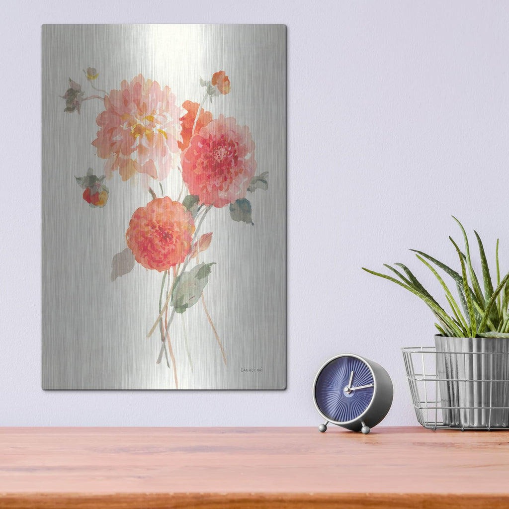 'Summer Dahlias 2' by Danhui Nai – Metal Wall Art, 12x16 room view