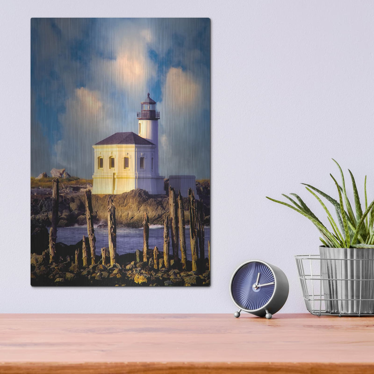 'Classic Lighthouse' by Dennis Frates – Metal Wall Art, 12x16 room view