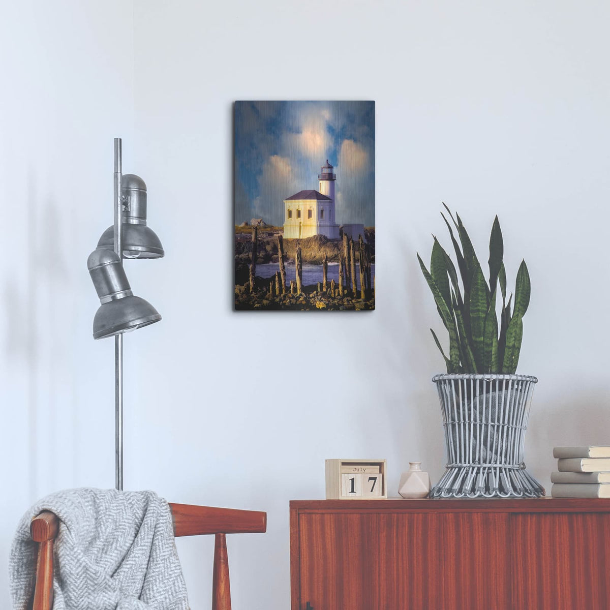 'Classic Lighthouse' by Dennis Frates – Metal Wall Art, 16x24 room view