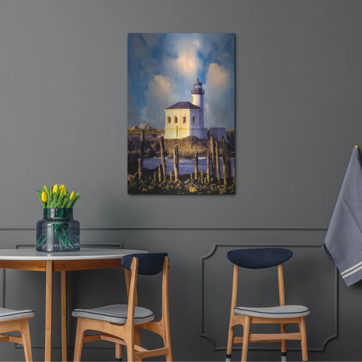'Classic Lighthouse' by Dennis Frates – Metal Wall Art, 24x36 room view