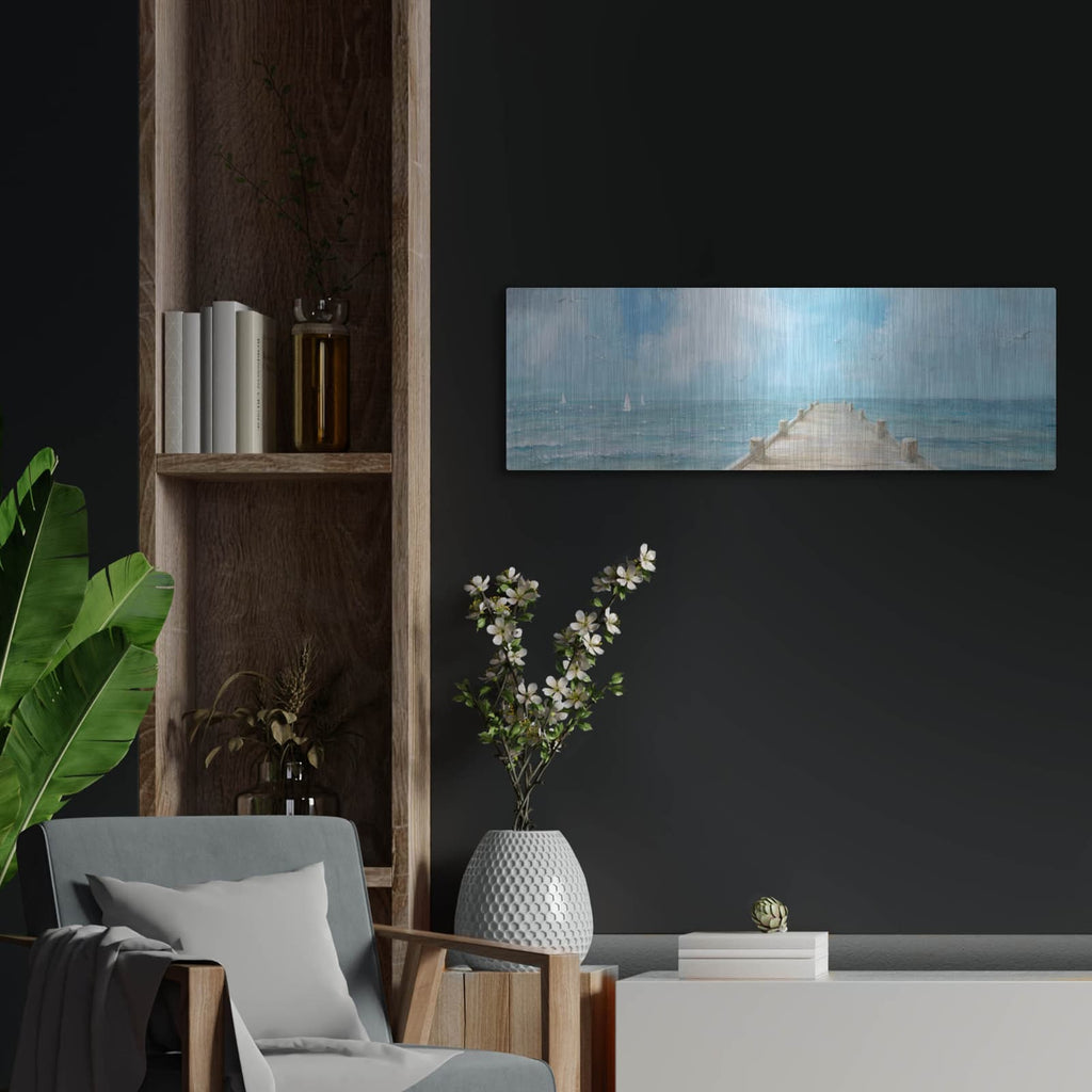 'Summer Dock Panel' by Danhui Nai – Metal Wall Art, 36x12 room view