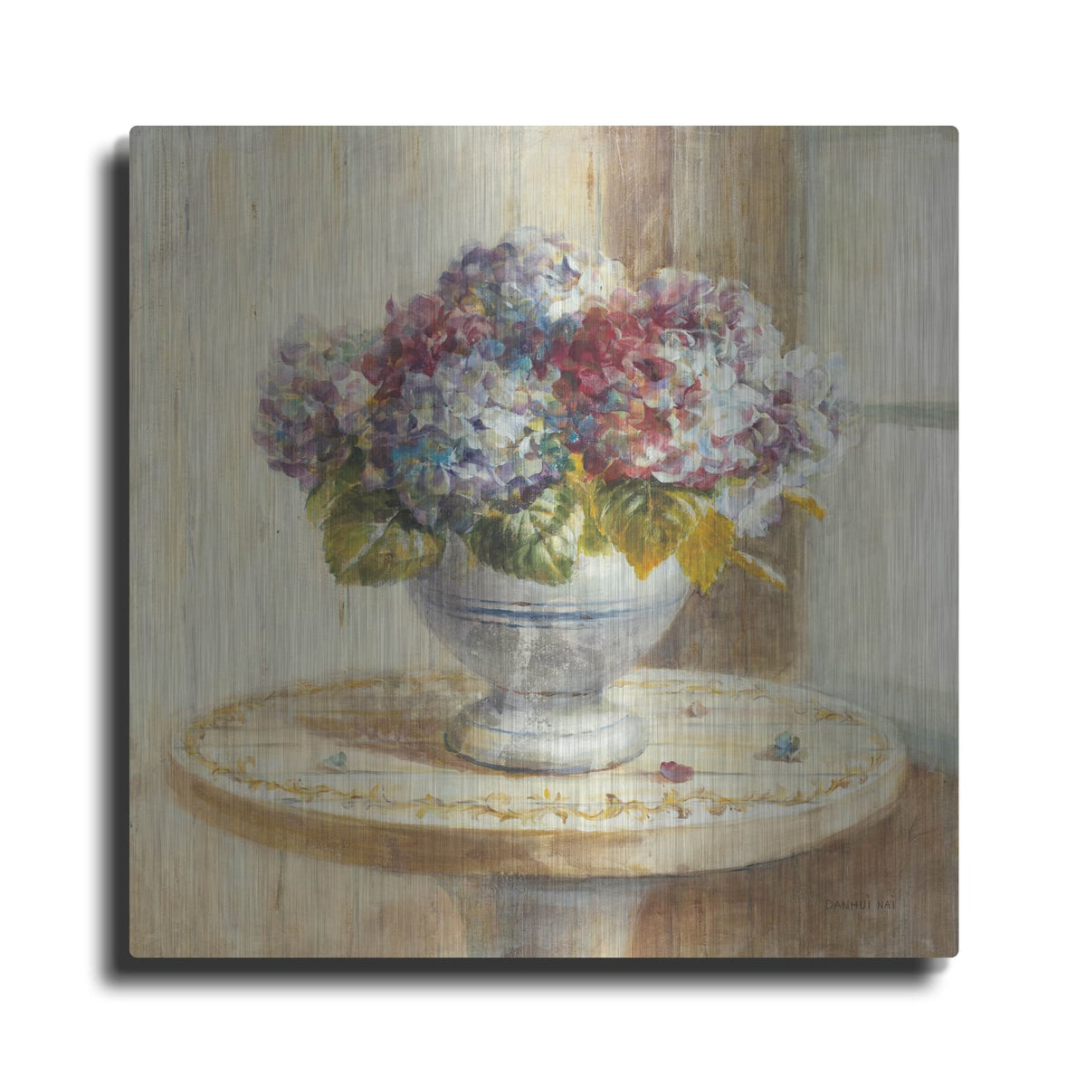 'Summer Hydrangeas' by Danhui Nai – Metal Wall Art