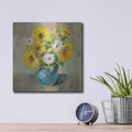 'Sunflower Still Life 1' by Danhui Nai – Metal Wall Art, 12x12 room view
