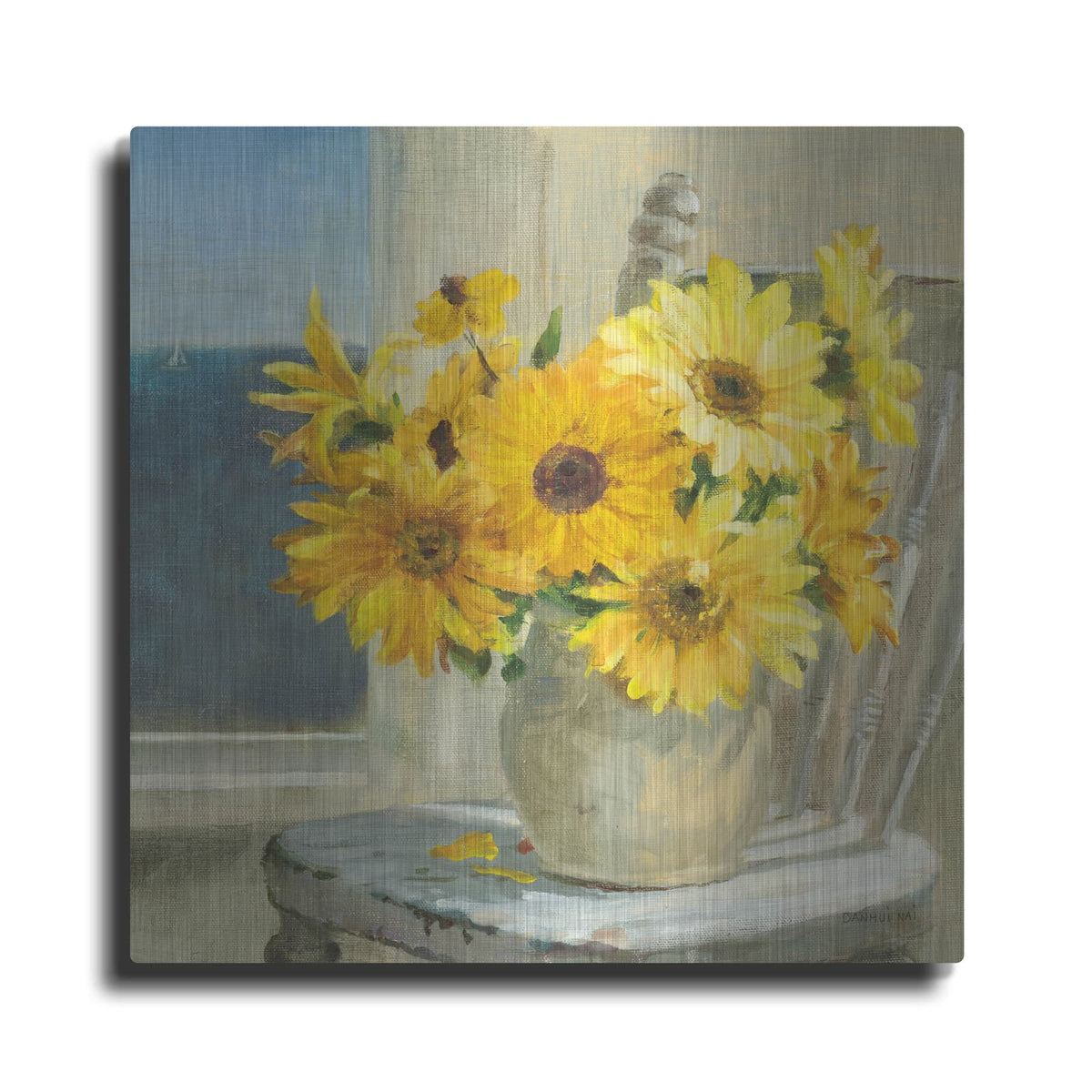 'Sunflowers by The Sea C Light' by Danhui Nai – Metal Wall Art