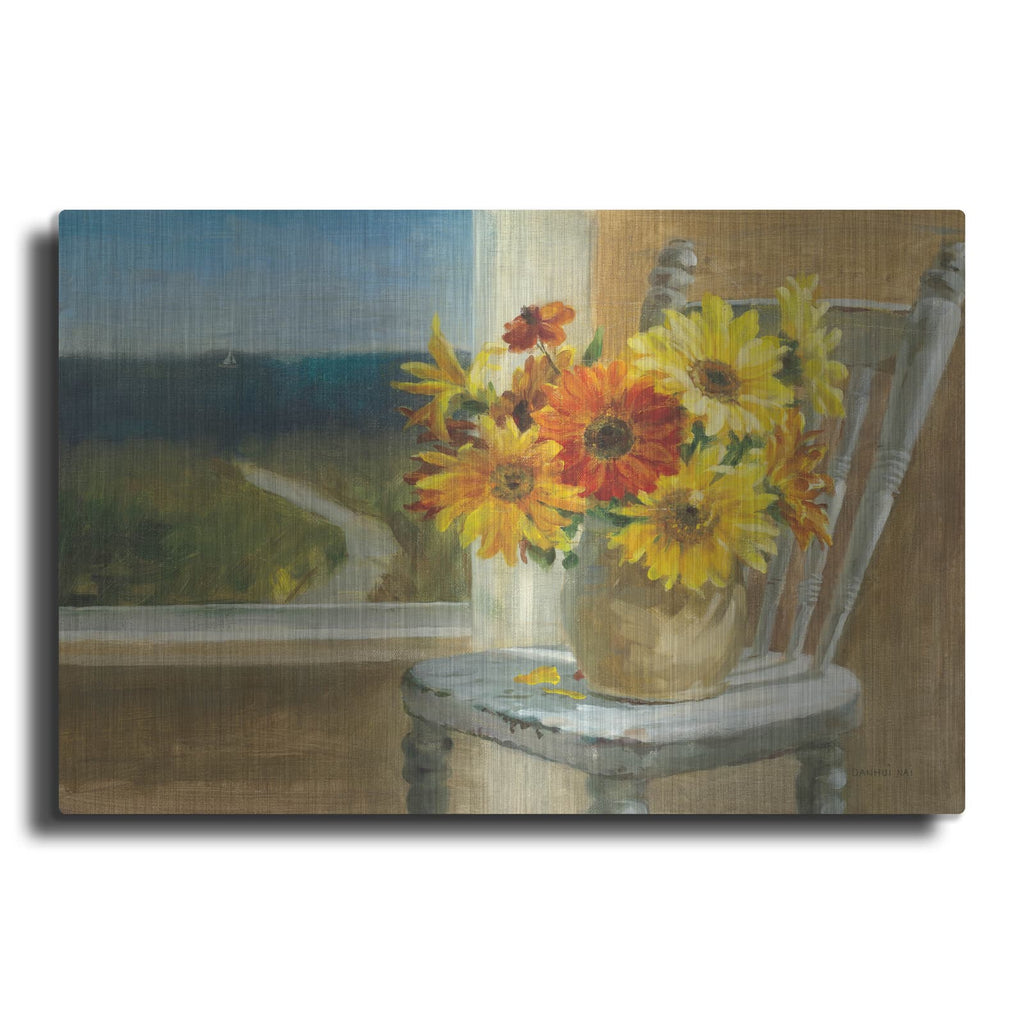 'Sunflowers by The Sea' by Danhui Nai – Metal Wall Art