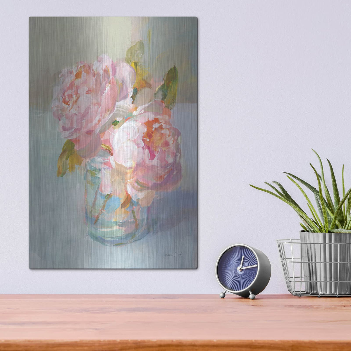 'Sweet Roses 2' by Danhui Nai – Metal Wall Art, 12x16 room view