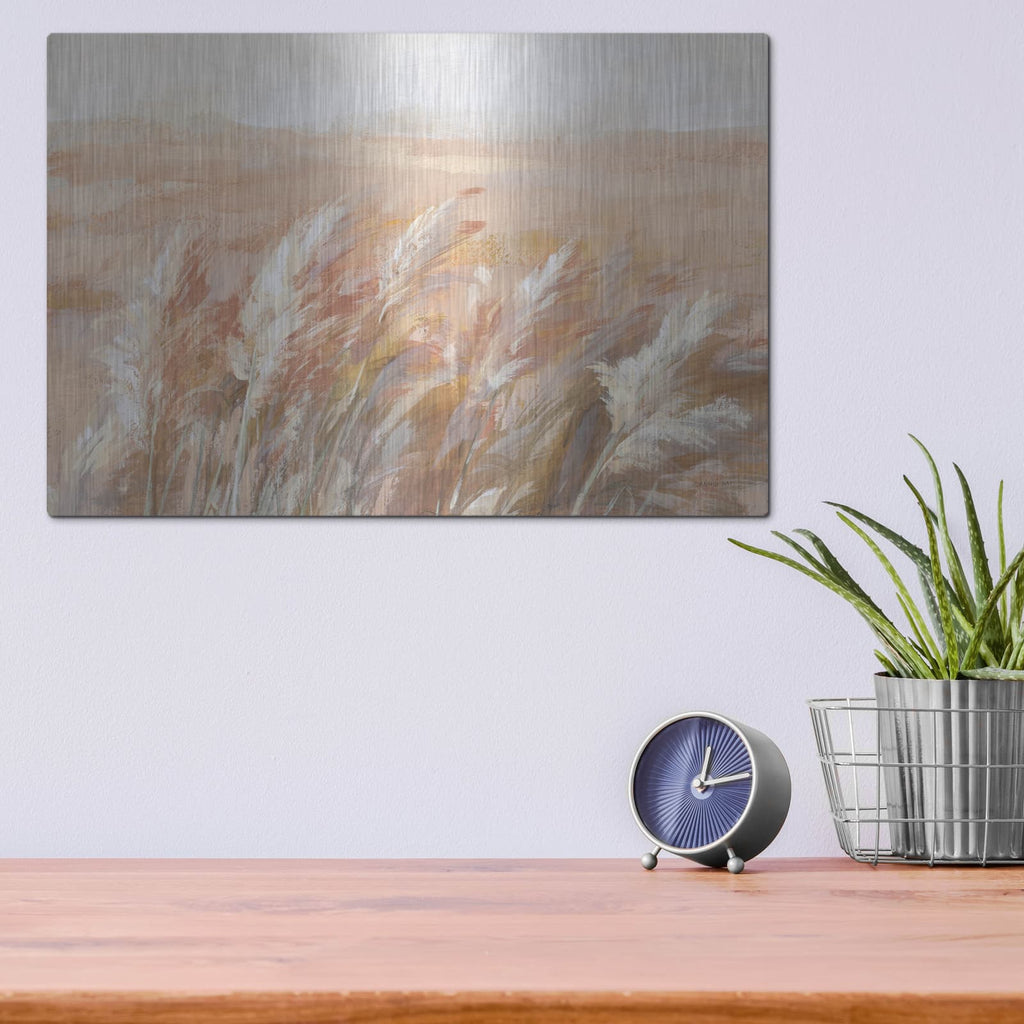'Terracotta Prairie Grasses' by Danhui Nai – Metal Wall Art, 16x12 room view