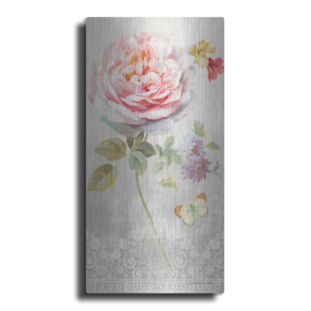 'Textile Floral Panel 3' by Danhui Nai – Metal Wall Art