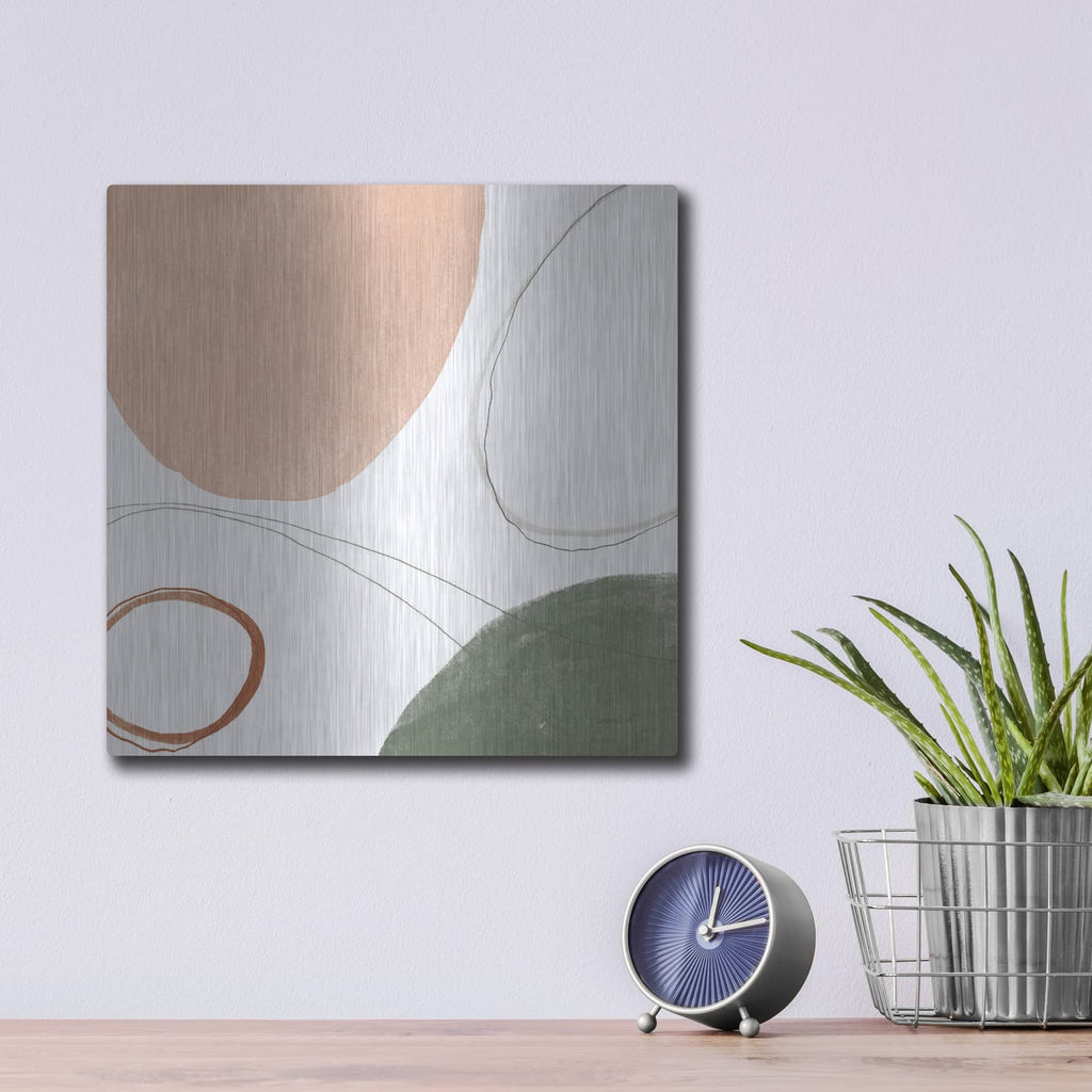'Threads Of Motion 1 Warm C' by Danhui Nai – Metal Wall Art, 12x12 room view