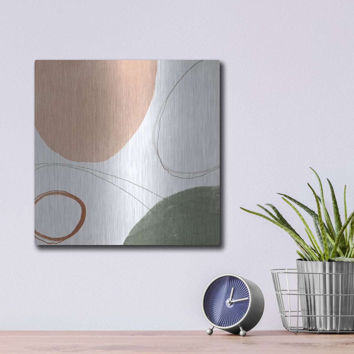 'Threads Of Motion 1 Warm C' by Danhui Nai – Metal Wall Art, 12x12 room view