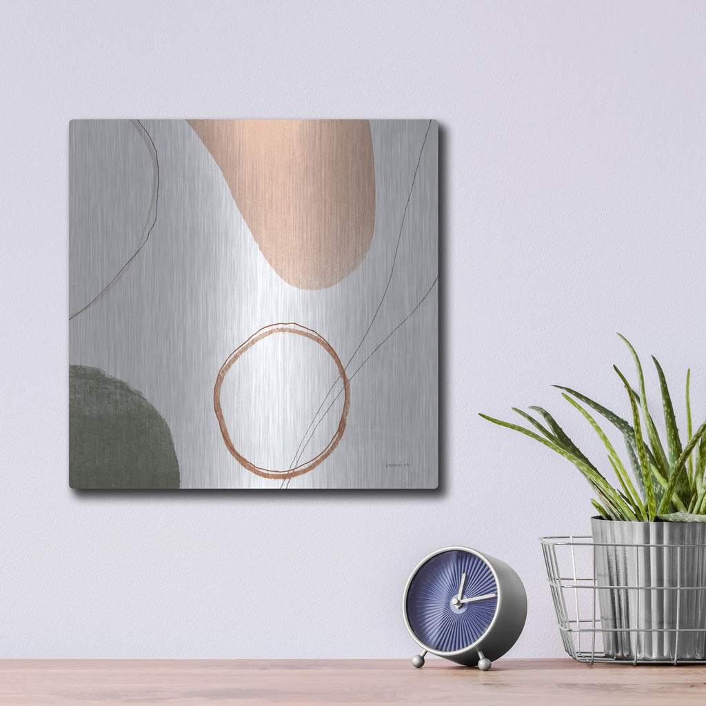 'Threads Of Motion 2 Warm C' by Danhui Nai – Metal Wall Art, 12x12 room view