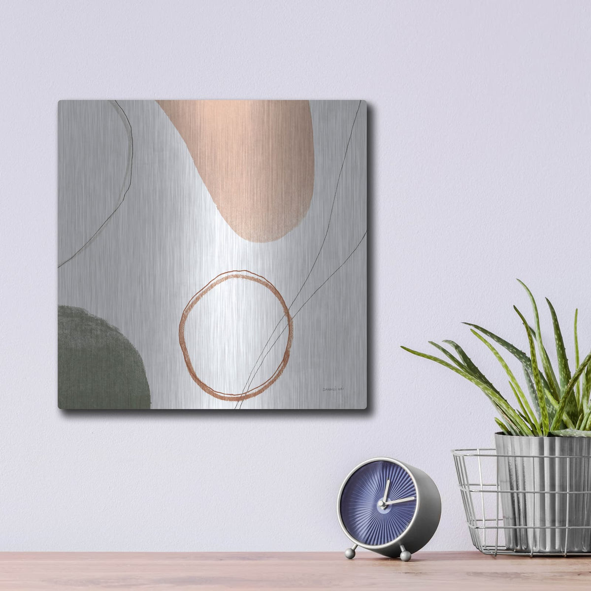 'Threads Of Motion 2 Warm C' by Danhui Nai – Metal Wall Art, 12x12 room view