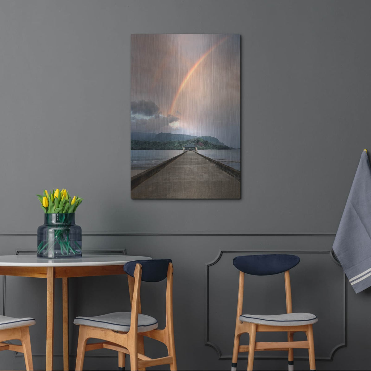'Rainbow Pier III' by Dennis Frates – Metal Wall Art, 24x36 room view