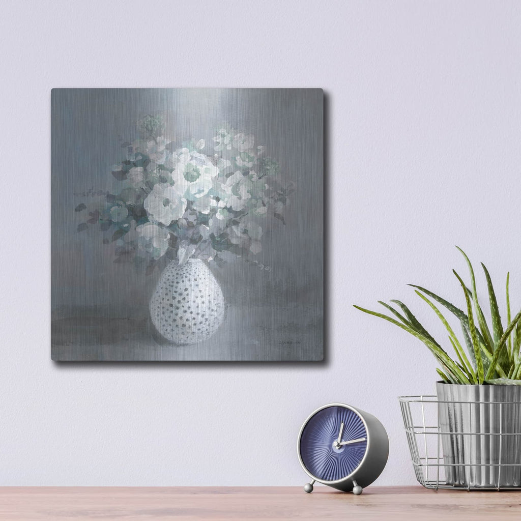 'Touch Of Spring 2 Sage' by Danhui Nai – Metal Wall Art, 12x12 room view