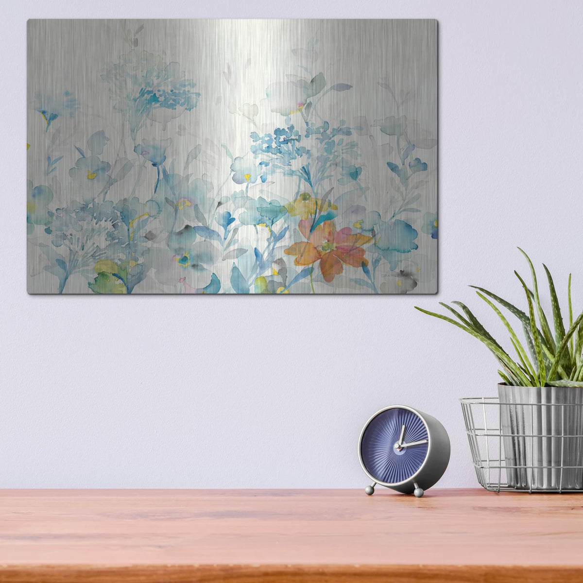 'Translucent Florals' by Danhui Nai – Metal Wall Art, 16x12 room view