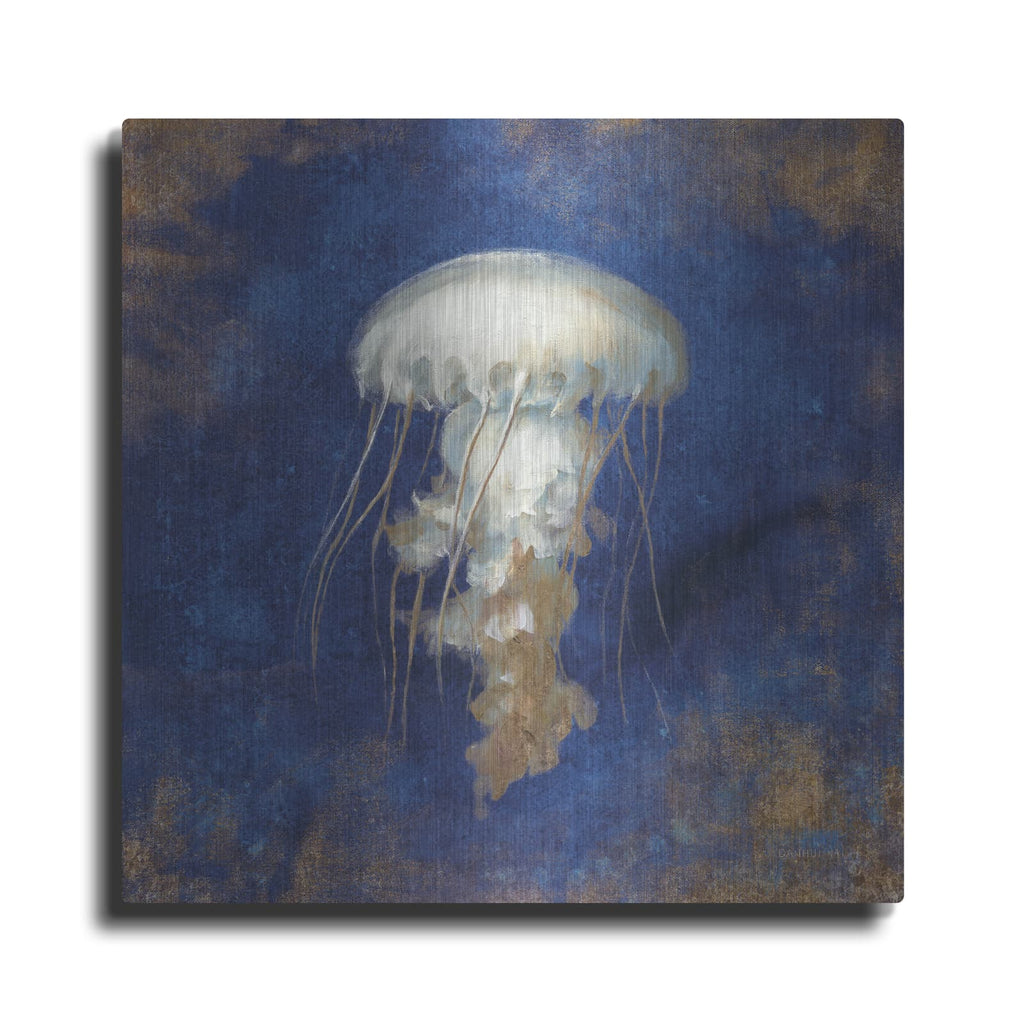 'Treasures From The Sea Indigo 6' by Danhui Nai – Metal Wall Art