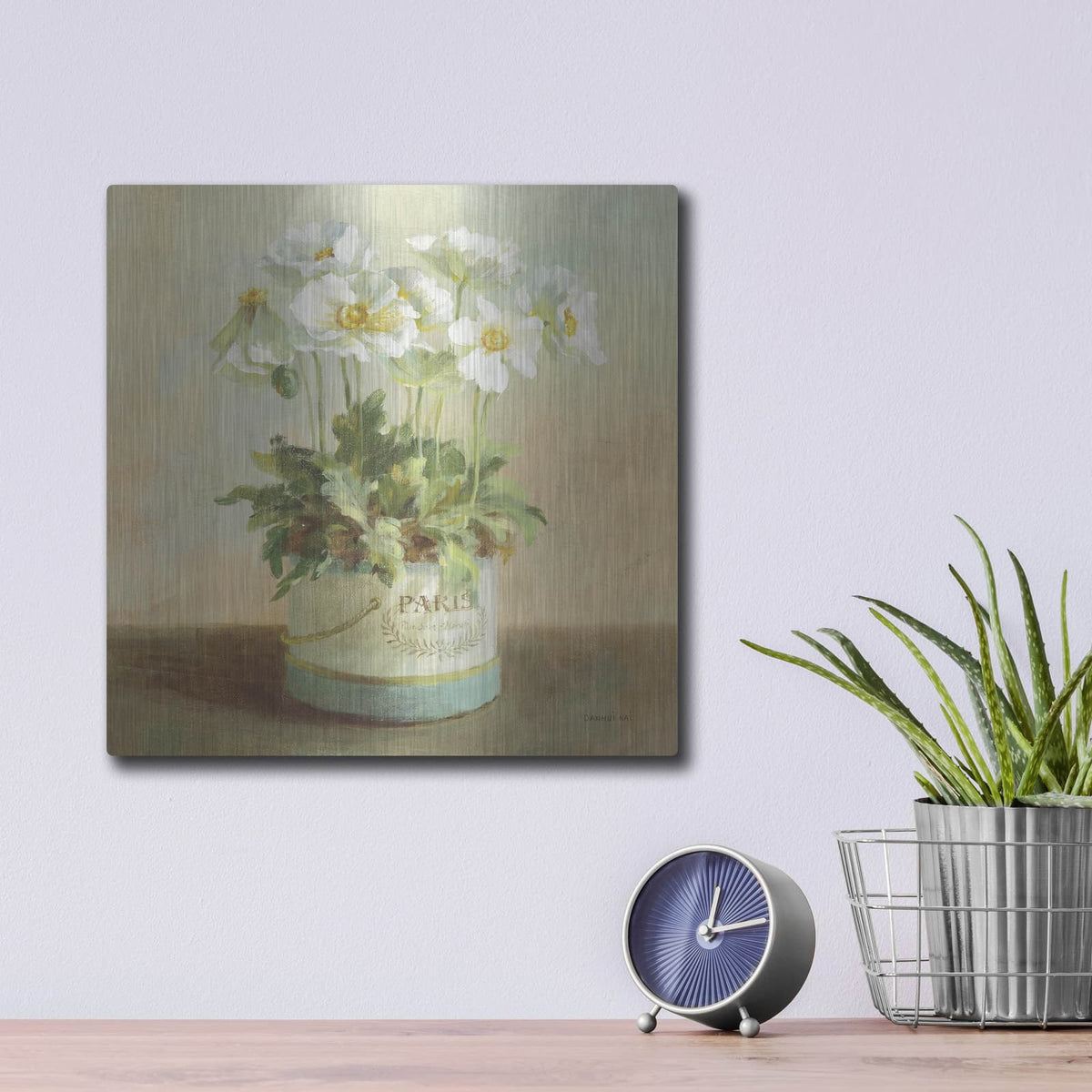 'Tres Chic Poppies' by Danhui Nai – Metal Wall Art, 12x12 room view
