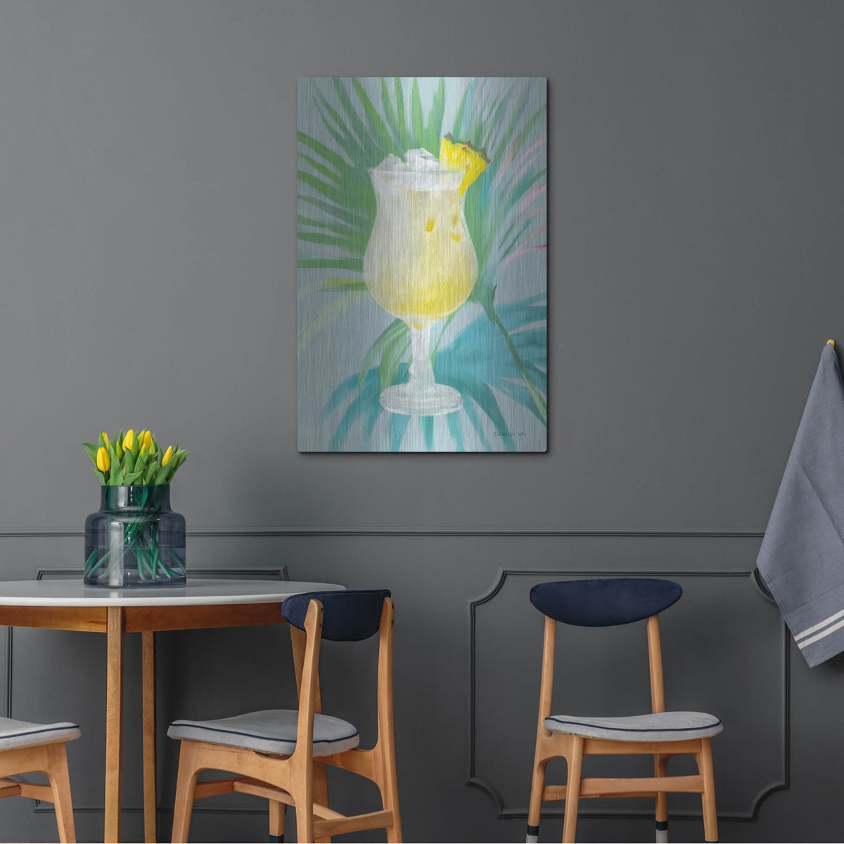 'Tropical Cocktails 1' by Danhui Nai – Metal Wall Art, 24x36 room view