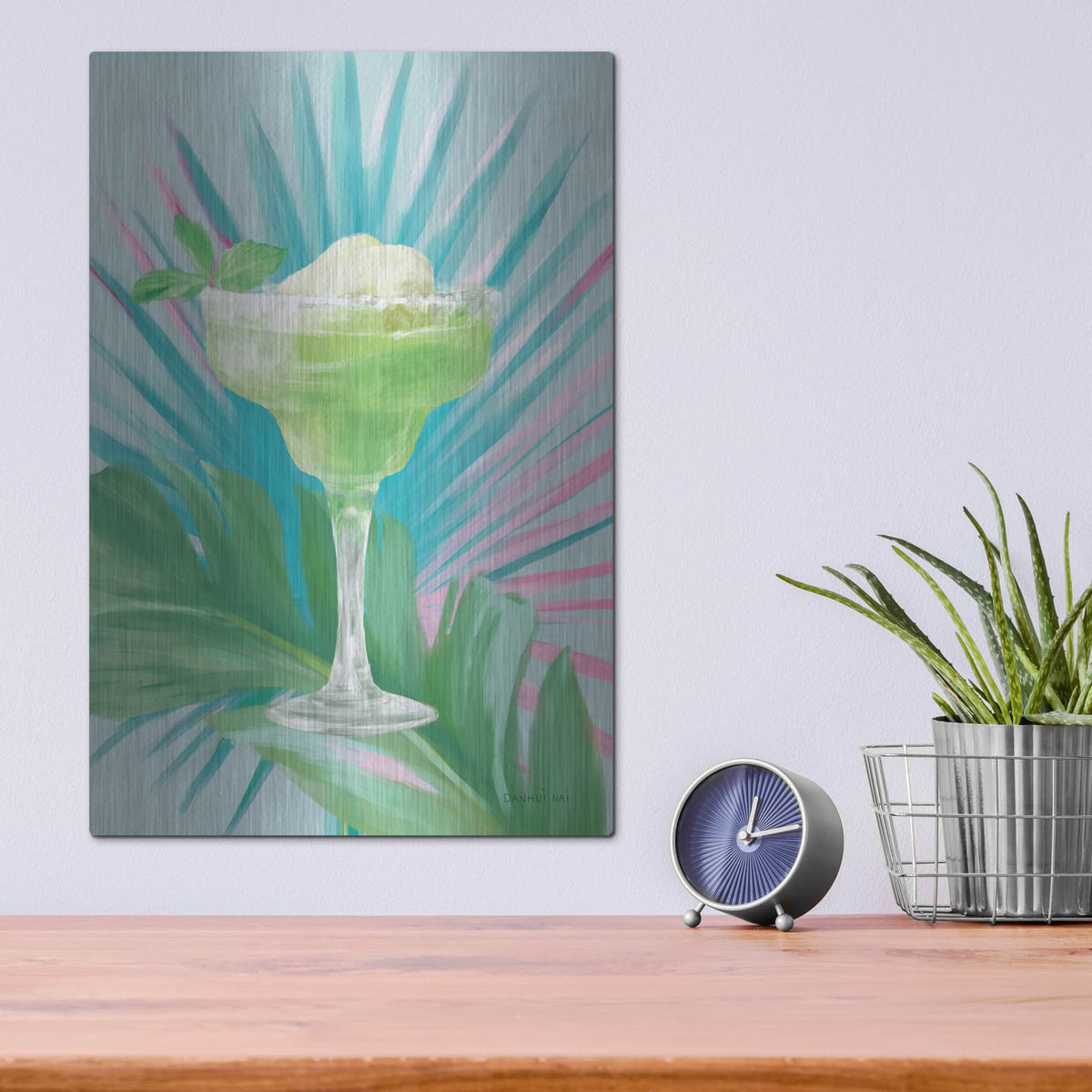 'Tropical Cocktails 3' by Danhui Nai – Metal Wall Art, 12x16 room view
