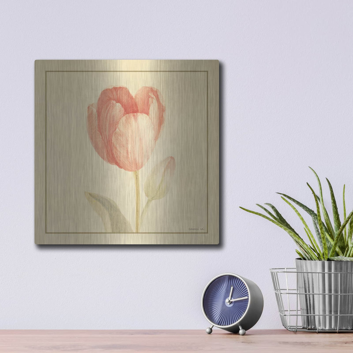 'Tulip 3' by Danhui Nai – Metal Wall Art, 12x12 room view