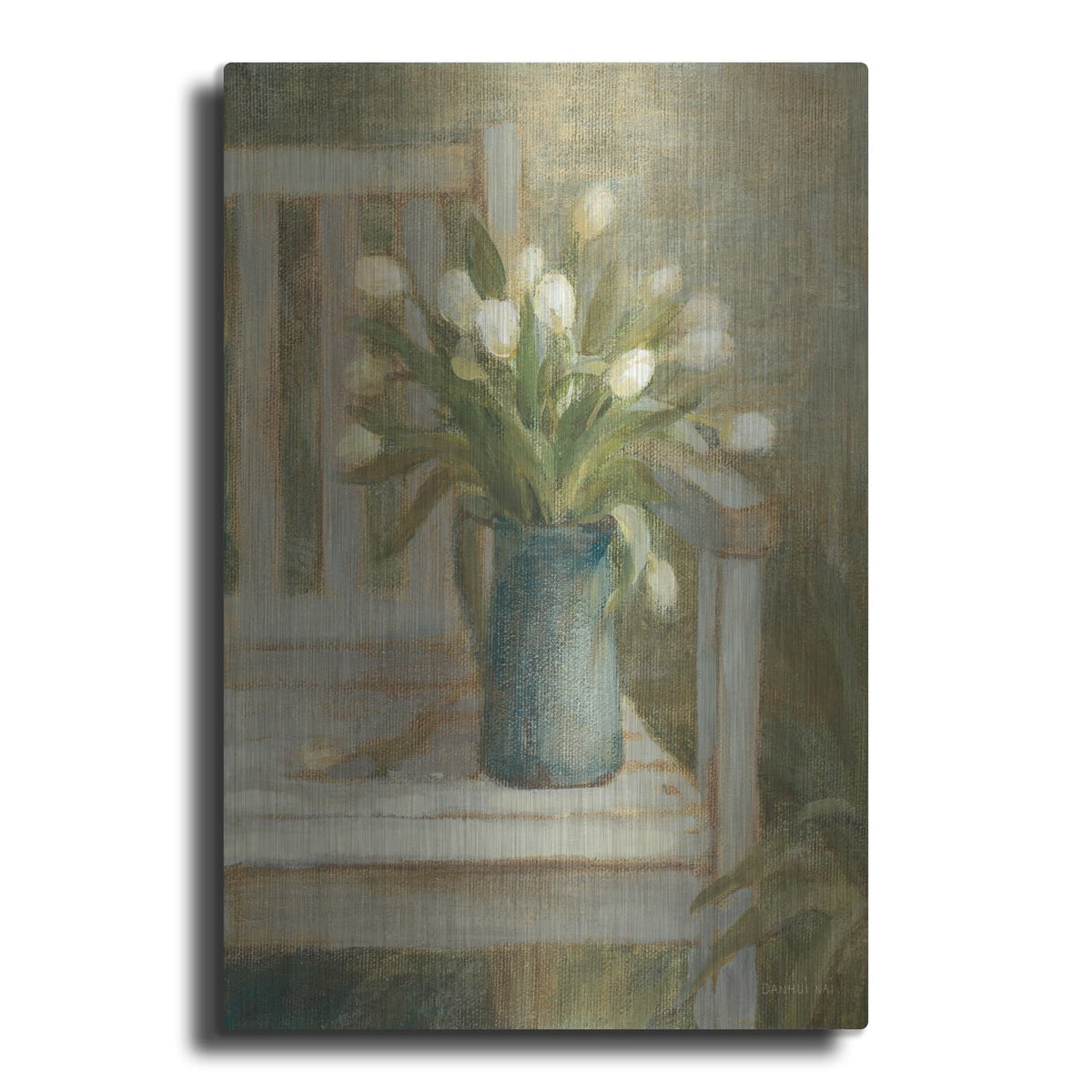 'Tulip Bouquet On Bench' by Danhui Nai – Metal Wall Art