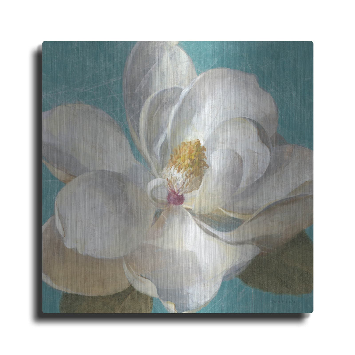 'Turquoise Bloom 1' by Danhui Nai – Metal Wall Art