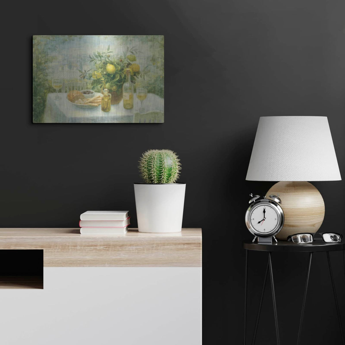 'Tuscan Table' by Danhui Nai – Metal Wall Art, 24x16 room view