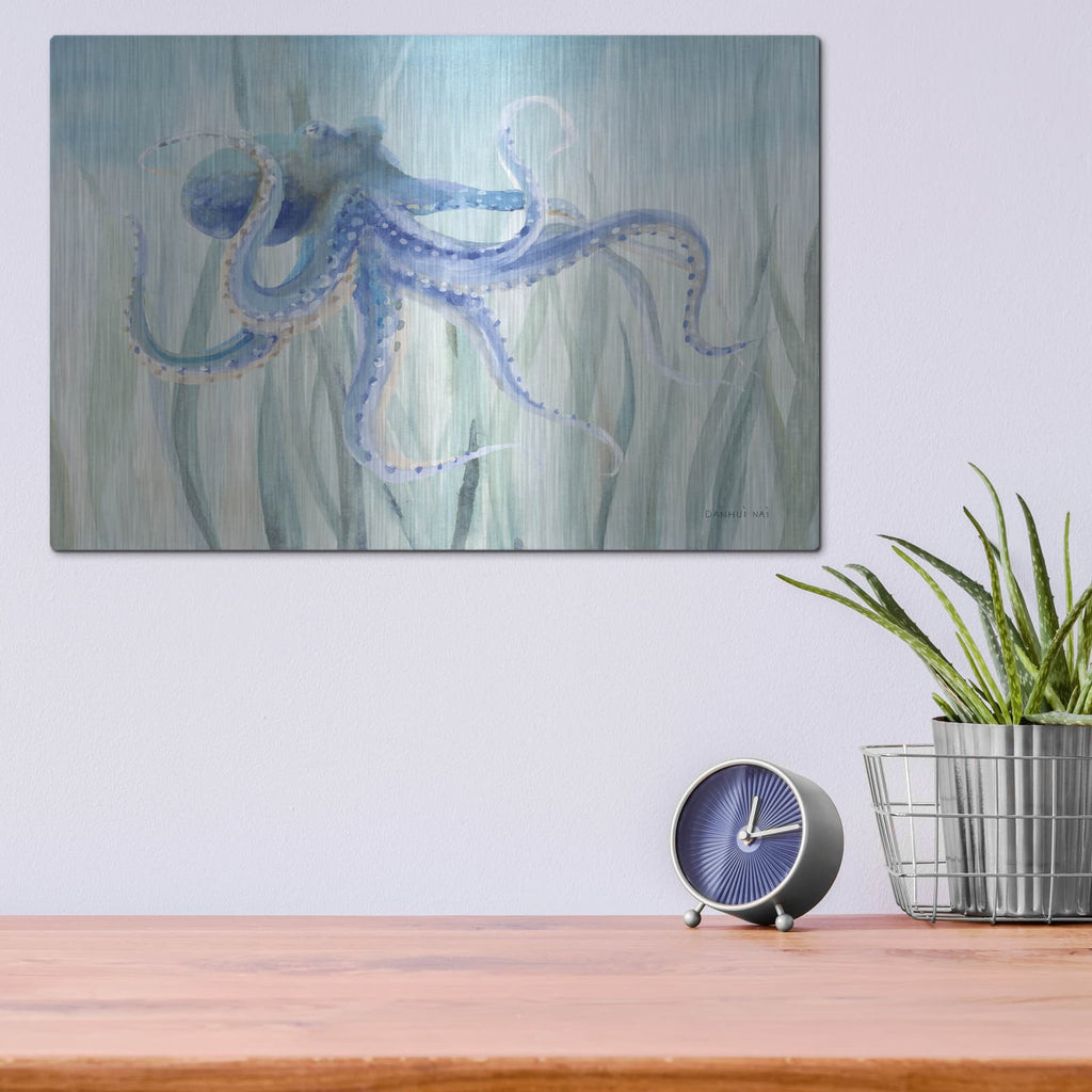 'Undersea Octopus Seaweed' by Danhui Nai – Metal Wall Art, 16x12 room view