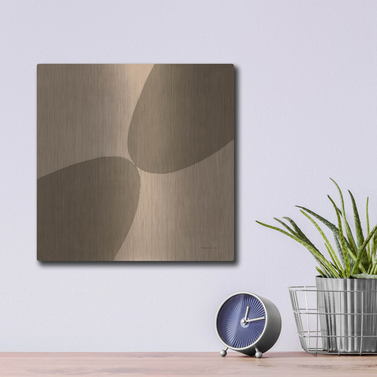 'Unity Brown' by Danhui Nai – Metal Wall Art, 12x12 room view