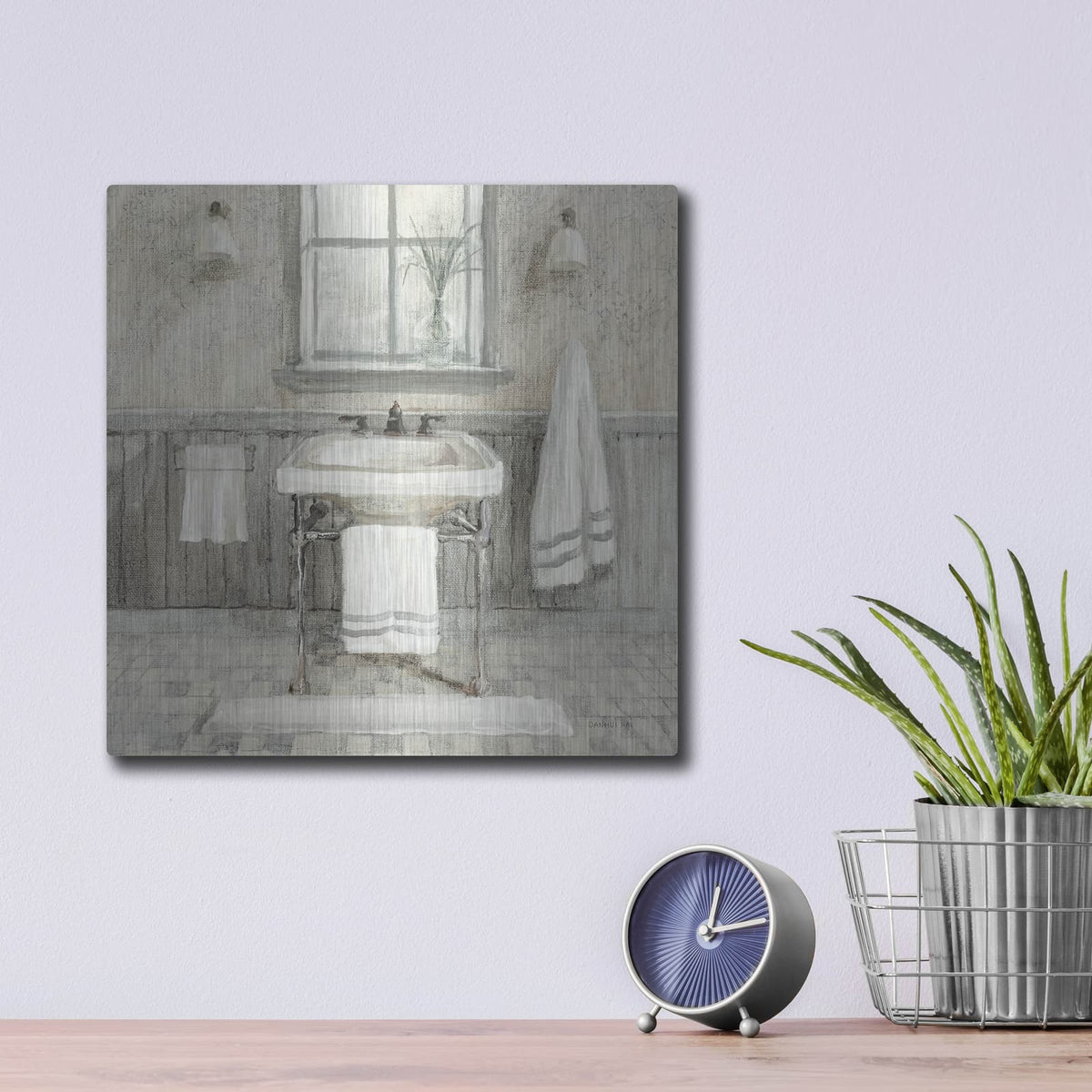'Victorian Sink 1 Neutral' by Danhui Nai – Metal Wall Art, 12x12 room view
