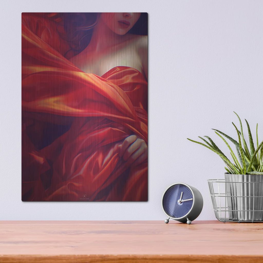 'Silk And Skin' by Katalina Ooma – Metal Wall Art, 12x16 room view