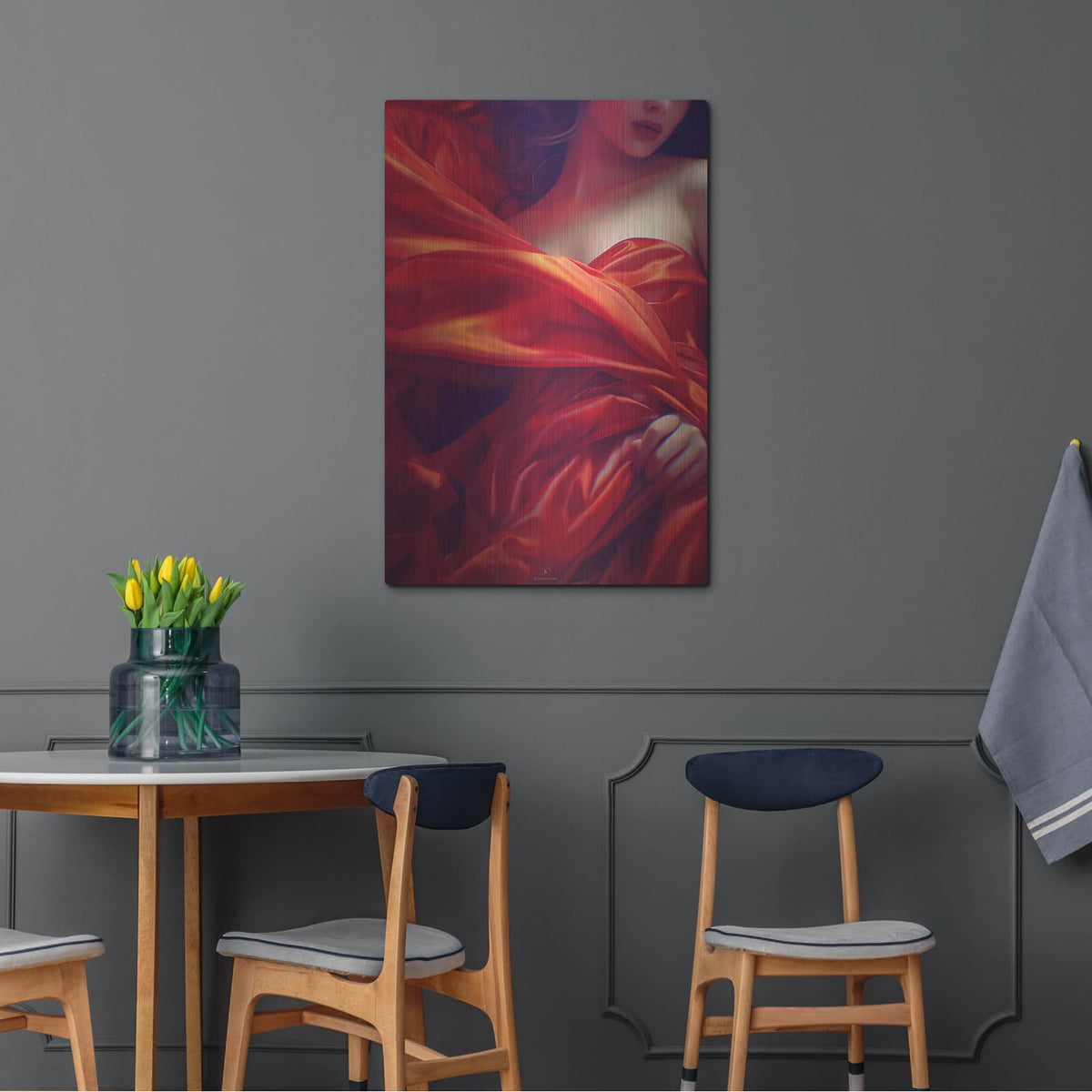 'Silk And Skin' by Katalina Ooma – Metal Wall Art, 24x36 room view