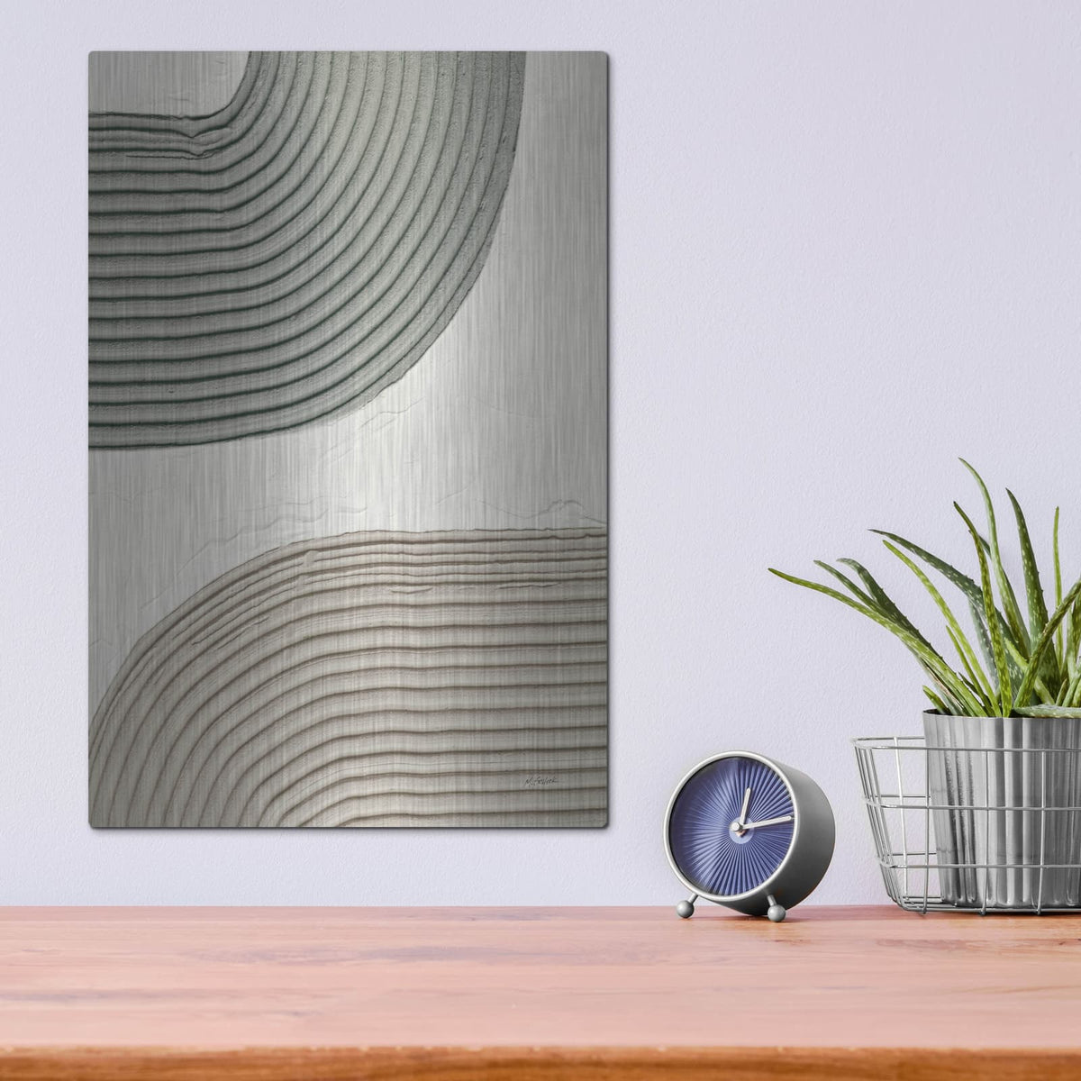 'Embrace 2 Flipped Green C' by Mike Schick – Metal Wall Art, 12x16 room view