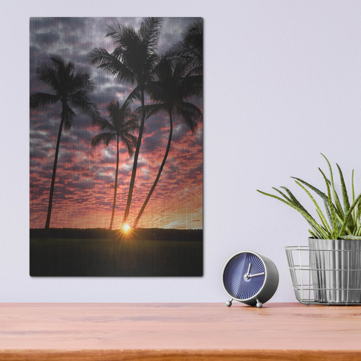 'Sunset Silhouette' by Dennis Frates – Metal Wall Art, 12x16 room view