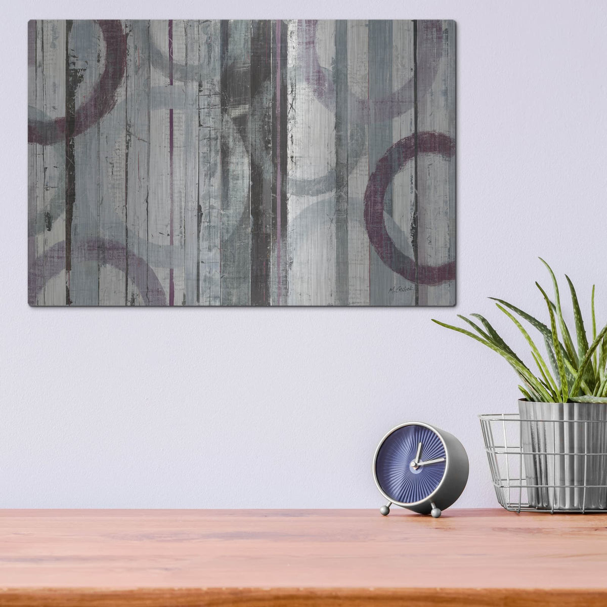 'Plum Zephyr' by Mike Schick – Metal Wall Art, 16x12 room view